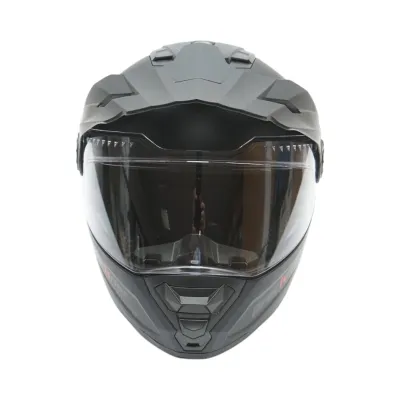 Casca motocross integrala negru mat cu viziera transparenta si ochelari de soare, marimea XL Lion Matt Black Breckner Germany - imagine 2