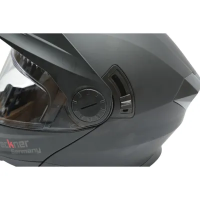 Casca motocross integrala negru mat cu viziera transparenta si ochelari de soare, marimea XL Lion Matt Black Breckner Germany - imagine 12