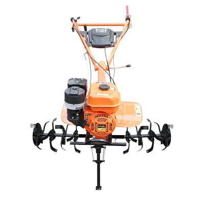 Motocultor 7.5CP cu freza 100cm, motor benzina 4 timpi 212cc OHV, viteze 2+1, transmisie pinioane, roti 4.00-8 Breckner Germany