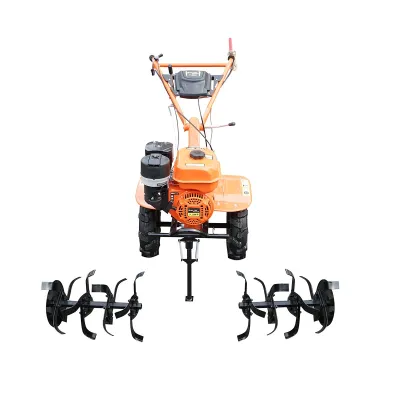 Motocultor 7.5CP cu freza 100cm, motor benzina 4 timpi 212cc OHV, viteze 2+1, transmisie pinioane, roti 4.00-8 Breckner Germany - imagine 3