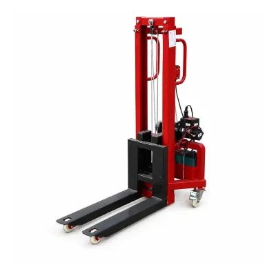 Transpalet manual 300kg cu ridicare electrica 12V, inaltime maxima 1.6m, telecomanda wireless - imagine 2