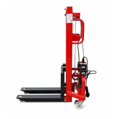 Transpalet manual 300kg cu ridicare electrica 12V, inaltime maxima 1.6m, telecomanda wireless - imagine 3