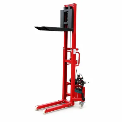Transpalet manual 300kg cu ridicare electrica 12V, inaltime maxima 1.6m, telecomanda wireless - imagine 8