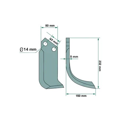 Cutit dreapta freza agricola RXGU 240cm DISDH79 - imagine 3