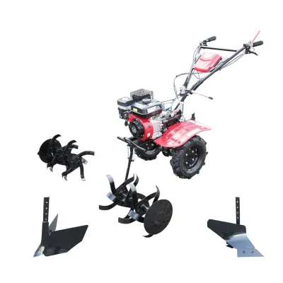 Motocultor 7.5CP cu freza 100cm, plug, rarita, motor benzina 4 timpi 212cc OHV, viteze 2+1, transmisie pinioane, roti 4.00-8 Breckner Germany - imagine 4