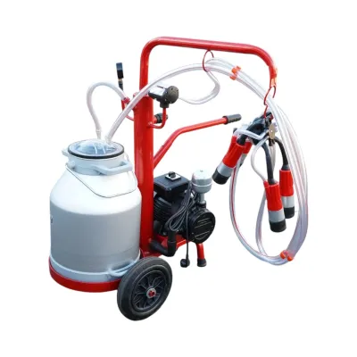 Aparat de muls vaci 1 post bidon 30L aluminiu cu vid in cadru (vacuum) Breckner Germany