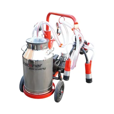 Aparat de muls vaci 1 post bidon 40L inox cu vid in cadru (vacuum) Breckner Germany