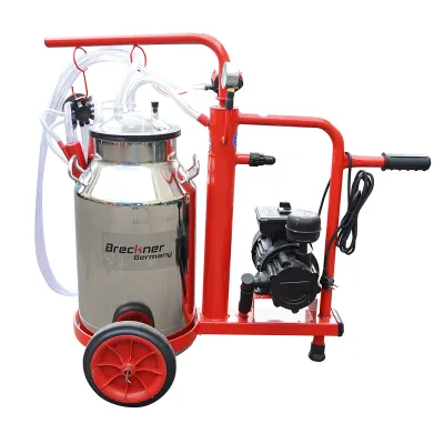 Aparat de muls vaci 1 post bidon 40L inox cu vid in cadru(vacuum) Breckner Germany - imagine 2