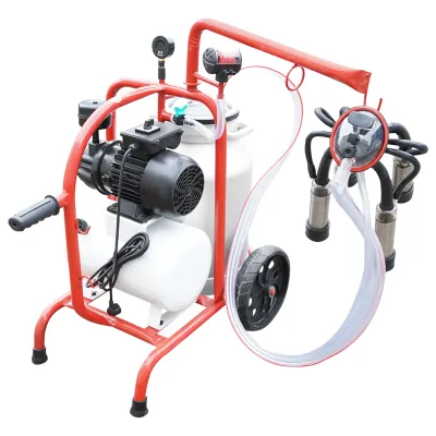 Aparat de muls vaci cu grup colector 160cc, sasiu vopsit electrostatic, bidon aluminiu 30L, 1 post Breckner Germany - imagine 5