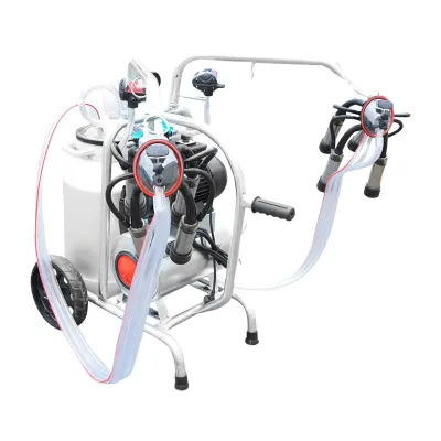 Aparat de muls vaci cu grup colector 160cc sasiu galvanizat bidon aluminiu 40L 2 posturi Breckner Germany - imagine 6