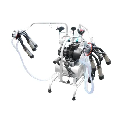 Aparat de muls vaci cu grup colector 160cc sasiu galvanizat bidon aluminiu 40L 2 posturi Breckner Germany - imagine 8