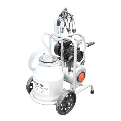 Aparat de muls vaci cu grup colector 160cc, sasiu galvanizat, bidon aluminiu 30L, 1 post Breckner Germany - imagine 6
