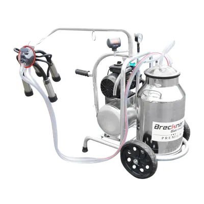 Aparat de muls vaci cu grup colector 160cc, sasiu galvanizat, bidon inox 30L, 1 post Breckner Germany - imagine 8