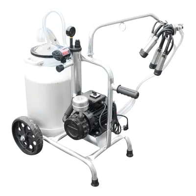 Aparat de muls vaci cu grup colector 160cc, sasiu galvanizat, bidon aluminiu 30L, 1 post, pahar inox Breckner Germany - imagine 6