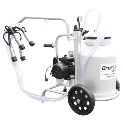 Aparat de muls vaci cu grup colector 160cc, sasiu galvanizat, bidon aluminiu 30L, 1 post, pahar inox Breckner Germany - imagine 8