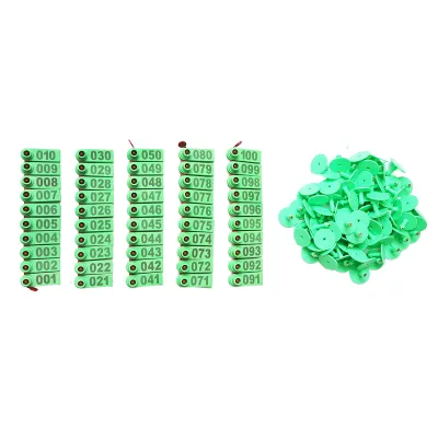 Set 100 crotalii numerotate 001-100 verzi pentru capre, oi Breckner Germany - imagine 3