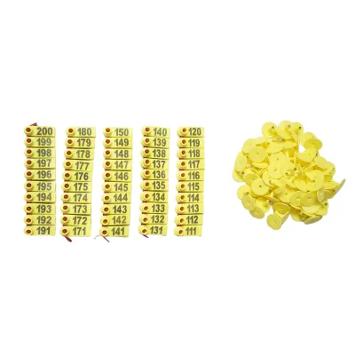 Set 100 crotalii numerotate 101 -200 galbene pentru capre, oi Breckner Germany - imagine 3