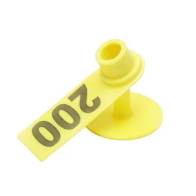 Set 100 crotalii numerotate 101 -200 galbene pentru capre, oi Breckner Germany - imagine 2