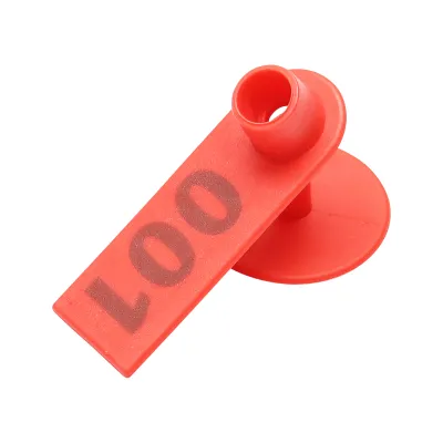 Set 100 crotalii numerotate 001 -100 rosii pentru capre, oi Breckner Germany - imagine 2