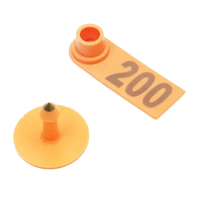 Set 100 crotalii numerotate 101 -200 portocalii pentru capre, oi Breckner Germany