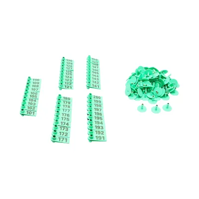 Set 100 crotalii numerotate 101 -200 verzi pentru capre, oi Breckner Germany - imagine 3
