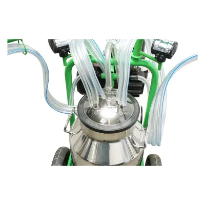 Aparat de muls vaci 2 posturi bidon 40L inox cu butelie, vacuum rezervor Breckner Germany - imagine 5