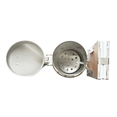 Afumator albine din inox cu cilindru scut termic si burduf din piele 190mm - imagine 5