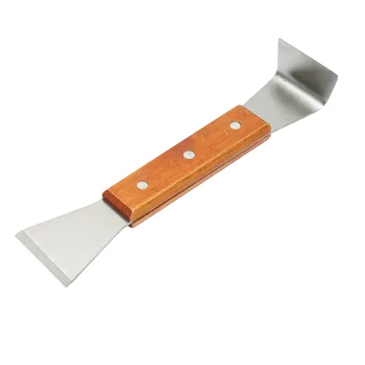 Dalta apicola din inox tip L cu maner din lemn 200x45mm