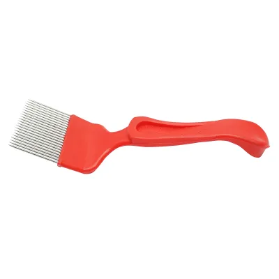 Furculita apicola pentru descapacit cu dinti indoiti din inox cu maner plastic 210mm - imagine 2