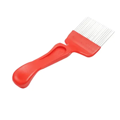 Furculita apicola pentru descapacit cu dinti indoiti din inox cu maner plastic 210mm - imagine 3