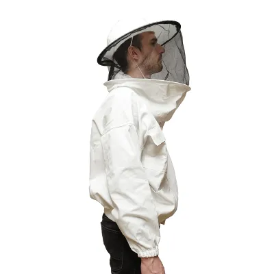 Bluza apicola alba cu masca de protectie marimea L - imagine 3
