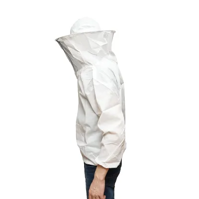 Bluza apicola alba cu masca de protectie marimea XXL - imagine 2