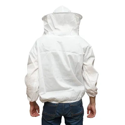 Bluza apicola alba cu masca de protectie marimea XXL - imagine 3
