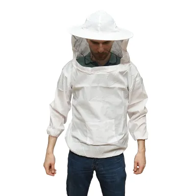 Bluza apicola alba cu masca de protectie marimea XXL