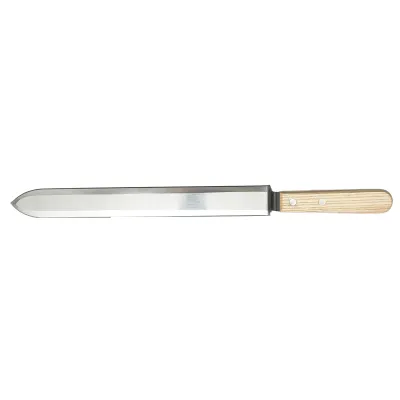 Cutit aplicol din inox lama dreapta si maner din lemn 400mm