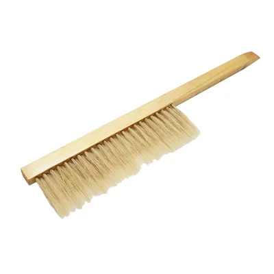 Perie apicola rand dublu din coada de cal cu maner din lemn 410x80mm - imagine 2