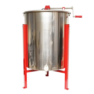 Centrifuga manuala apicola, extractor miere din inox cu 4 rame