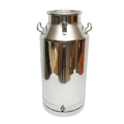 Bidon de inox pentru lapte cu capac 50L cu robinet aparat de muls vaci Breckner Germany
