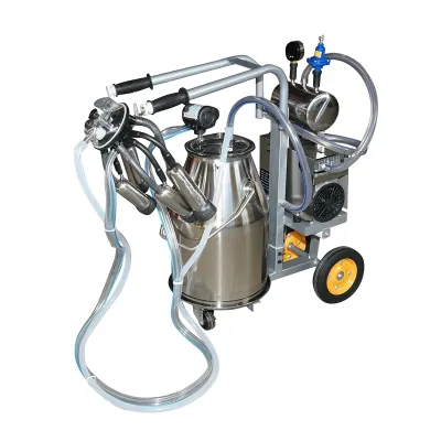 Aparat de muls vaci 1 post 650W, bidon inox 25L, grup de muls cu 4 mansoane, presiune vid 45-50 kPa, pulsatii 60-80 cpm