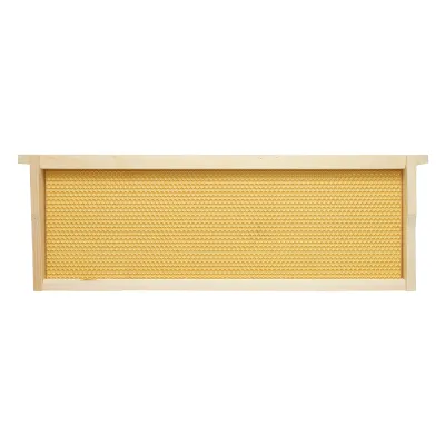 Rama stup din lemn cu fagure din plastic tip Dadant 483x448x159mm