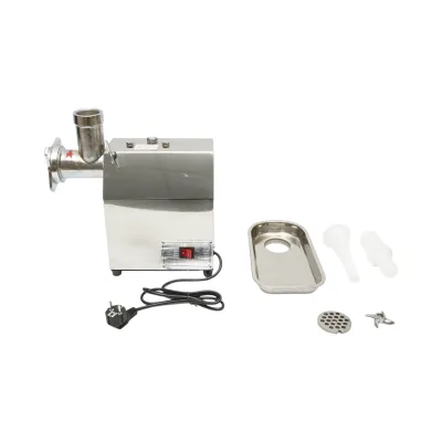 Masina de tocat carne electrica inox 600W, 220V, capacitate 100 kg/h, adaptor carnati, 2 site si 2 cutite incluse 340x185x365mm - imagine 2