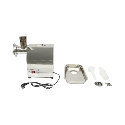 Masina de tocat carne electrica inox 850W, 220V, capacitate 150 kg/h, adaptor carnati, 2 site si 2 cutite incluse 380x210x415mm - imagine 2