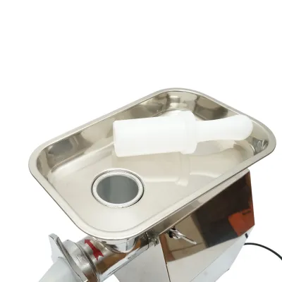 Masina de tocat carne electrica inox 850W, 220V, capacitate 150 kg/h, adaptor carnati, 2 site si 2 cutite incluse 380x210x415mm - imagine 8