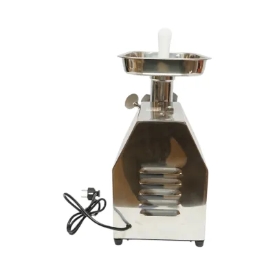 Masina de tocat carne electrica inox 850W, 220V, capacitate 150 kg/h, adaptor carnati, 2 site si 2 cutite incluse 380x210x415mm - imagine 4
