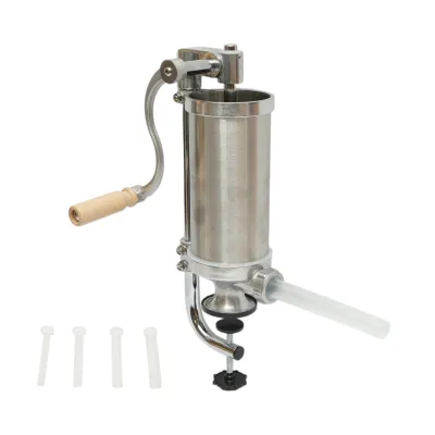 Masina de umplut carnati verticala inox 1.25kg, 4 palnii 15, 19, 22, 25mm incluse