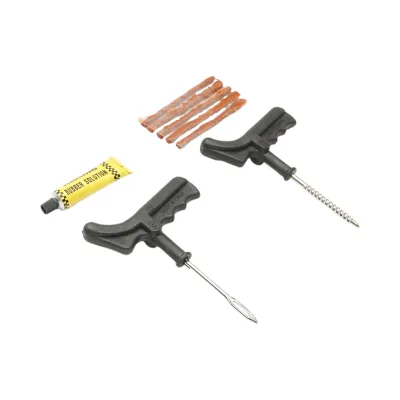 Kit vulcanizare anvelope tubeless la rece cu snur, adeziv, instrument inserare tip ac si alezor - imagine 2