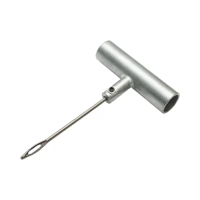 Instrument vulcanizare tip ac cu maner metalic T pentru inserare snur anvelope - imagine 4