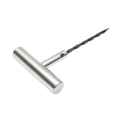 Instrument vulcanizare tip spirala cu maner metalic T pentru inserare snur anvelope - imagine 3