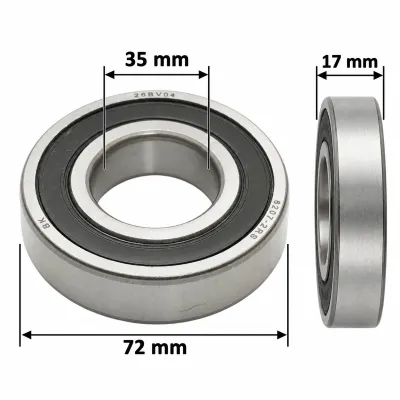 Rulment 6207 2RS 35x72x17mm compresor U-650 - imagine 2