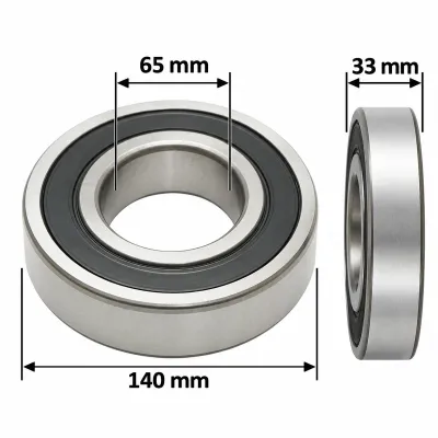 Rulment 6313 2RS 65x140x33mm trompa osie U-445 - imagine 2